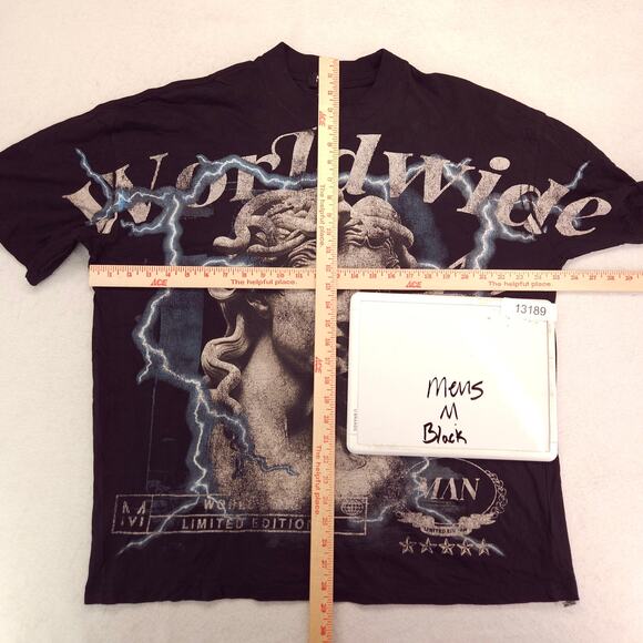 Boohoo Man Worldwide Short Sleeve Graphic T Shirt Adult Mens Size M Black - Picture 5 of 9